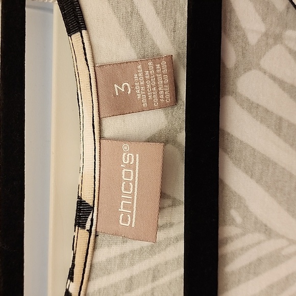 Chico’s Women’s Top Size 3 (XL) Black White Beige - Picture 2 of 8